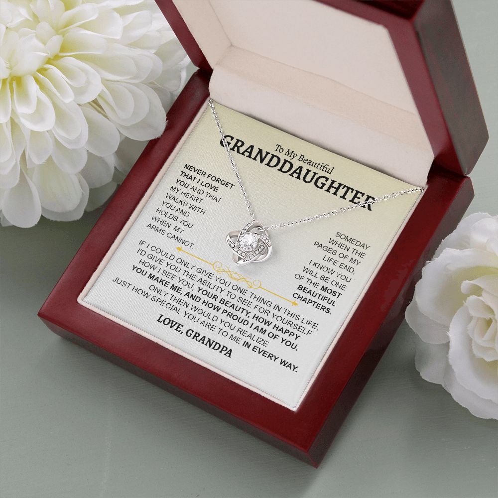 Granddaughter How Proud I Am Of You, Love Knot Necklace, Gift For Granddaughter From Grandpa