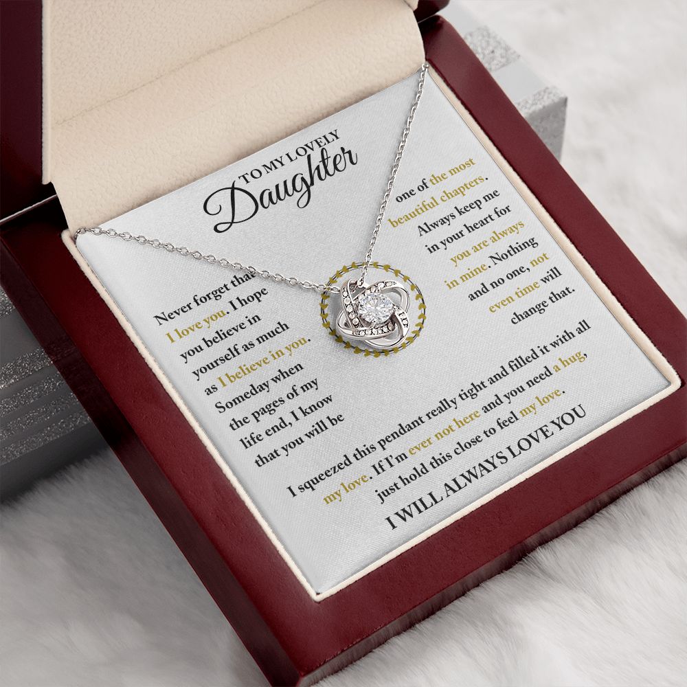 To My Lovely Daughter | Believe In Yourself | Love Knot Necklace | Sentimental Gift