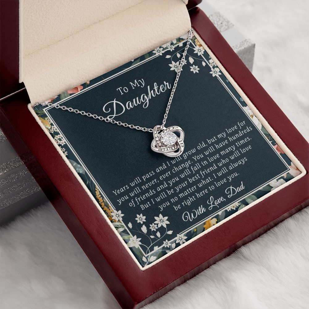 To my Daughter - Love Knot Necklace Best Gift Ideas on Christmas, Birthday