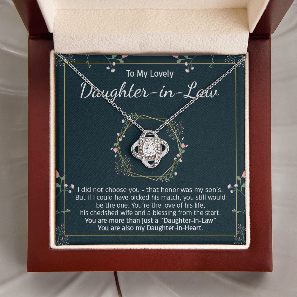 Daughter-In-Law Daughter In Heart, Love Knot Necklace, Gift Idea For Daughter-in-law