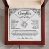 To My Daughter - I Pray That You Are Always Safe, Well and Happy, Love Knot Necklace