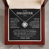 To My Daughter | Believe In Yourself | Love Knot Necklace | Gift For Daughter From Dad