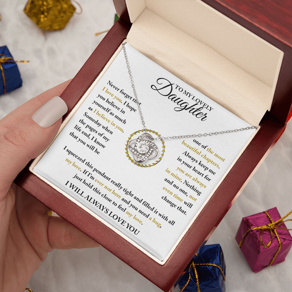 To My Lovely Daughter | Believe In Yourself | Love Knot Necklace | Sentimental Gift