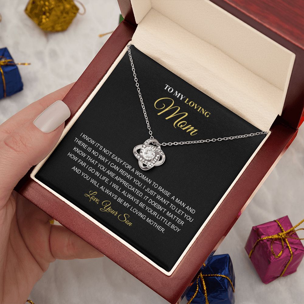 To My Loving Mom | You Are The World | Love Knot Necklace | Best Gift For Mom