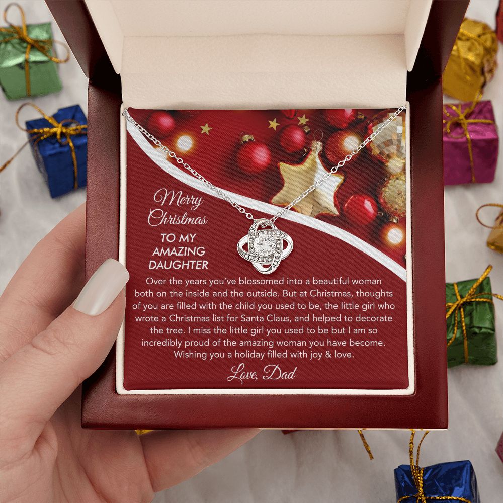 To My Daughter - Merry Christmas, Love Knot Necklace Gift