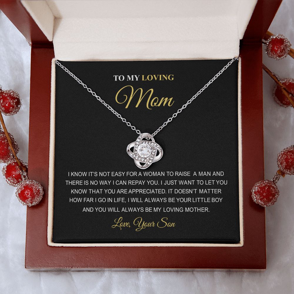 To My Loving Mom | You Are The World | Love Knot Necklace | Best Gift For Mom