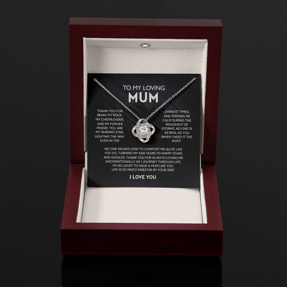 To My Loving Mum - Loving Me Unconditionally, Love Knot Necklace