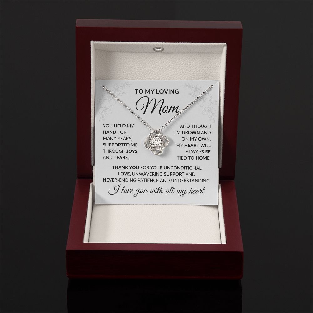 To My Mom - You Held My Hand, Love Knot Necklace
