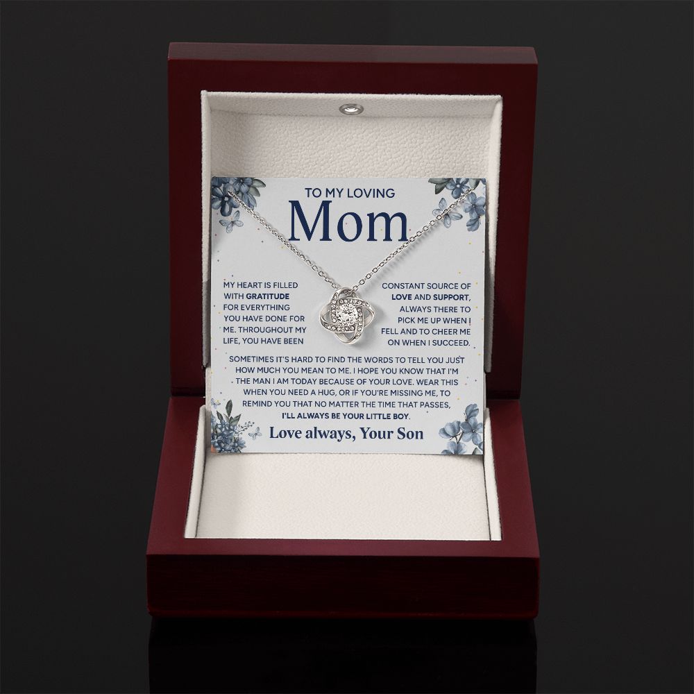 To My Loving Mom - Gratitude For Everything You Have Done, Love Knot Necklace