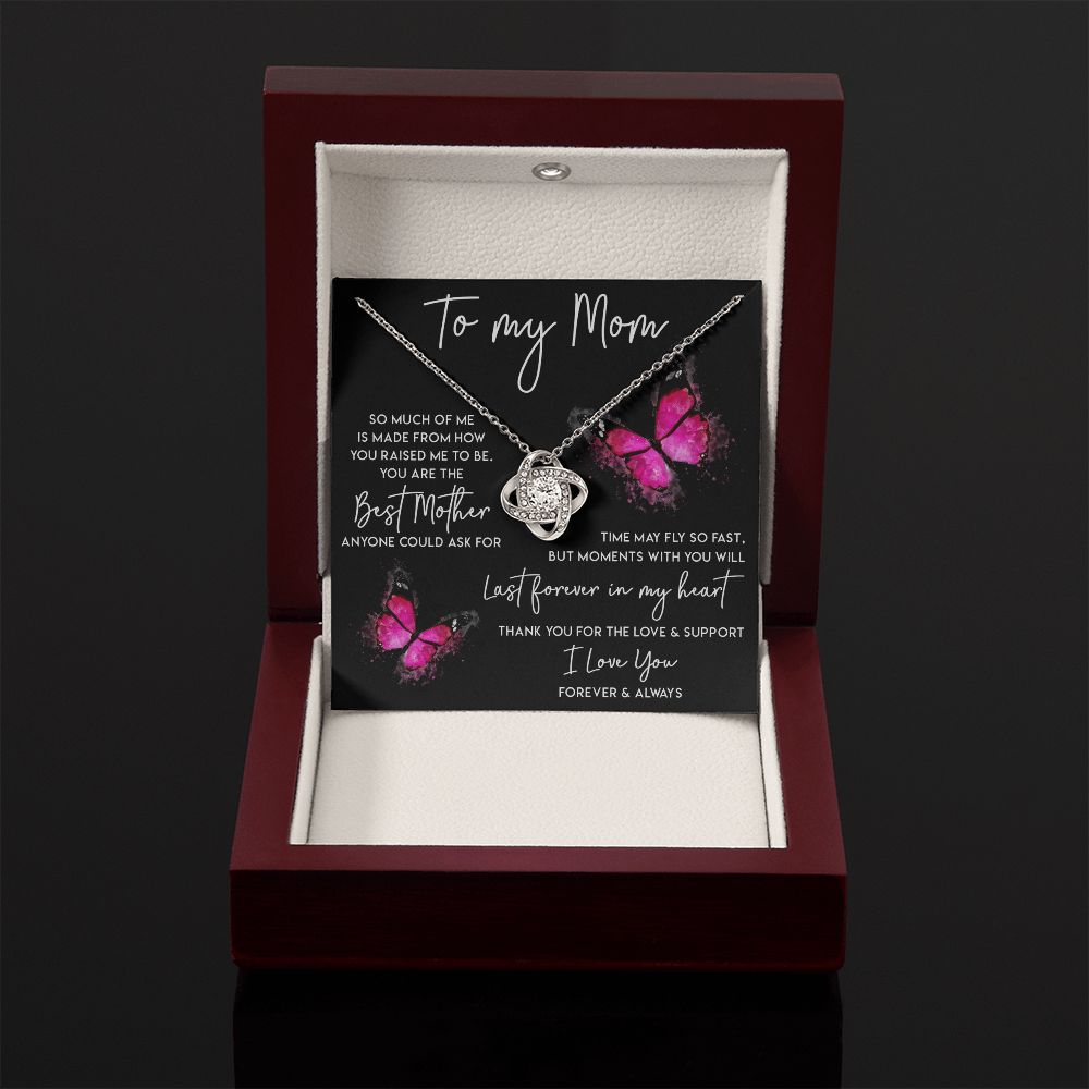 To My Mom - Last Forever In My Heart, Love Knot Necklace
