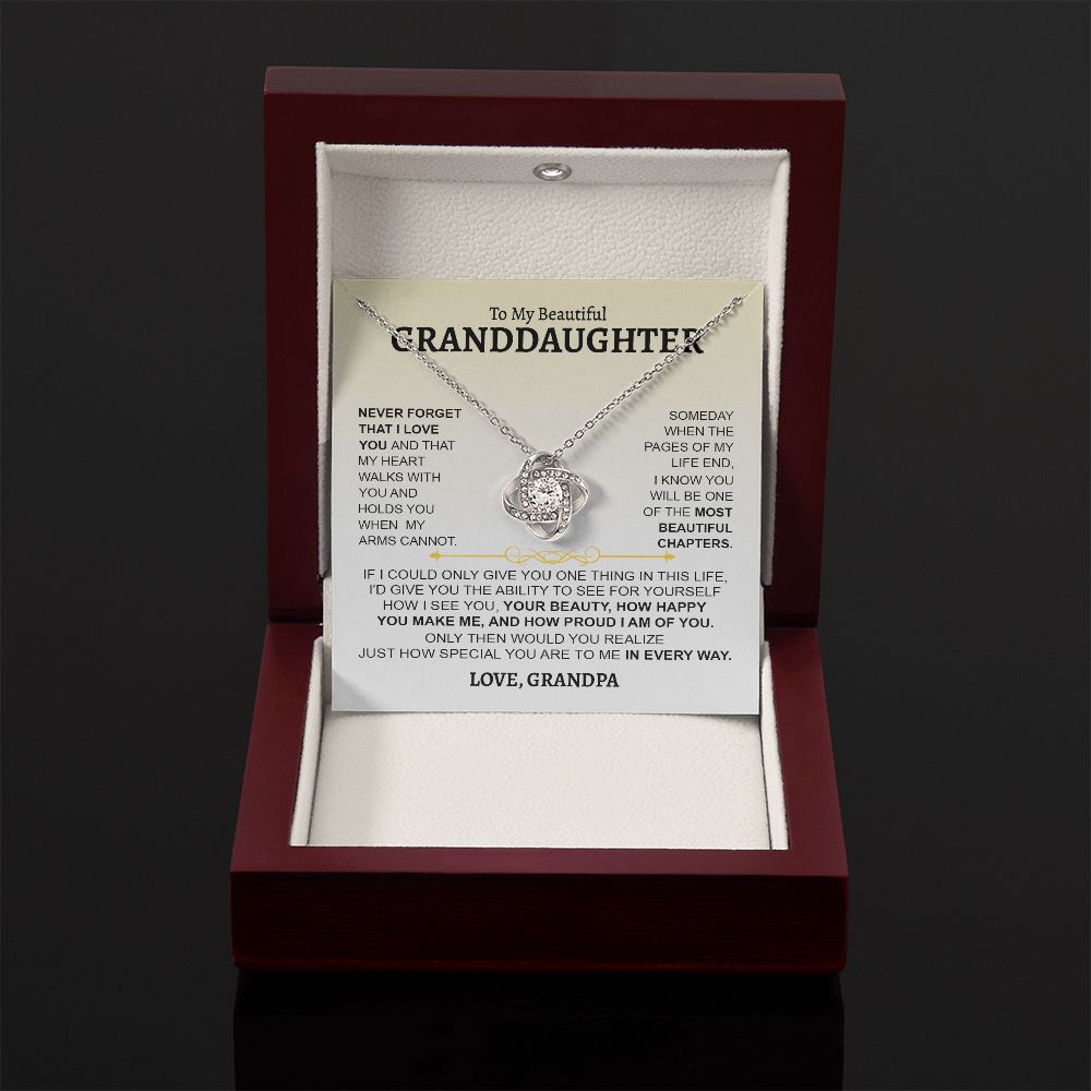 Granddaughter How Proud I Am Of You, Love Knot Necklace, Gift For Granddaughter From Grandpa