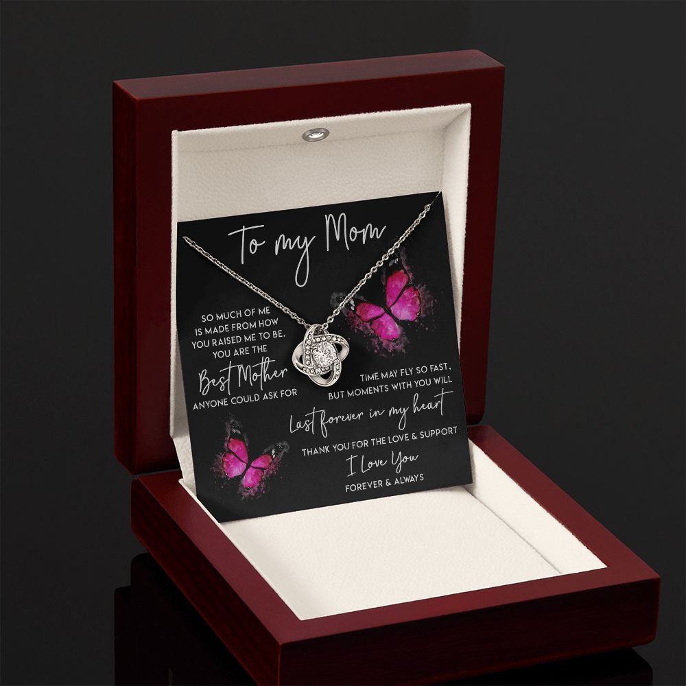 To My Mom - Last Forever In My Heart, Love Knot Necklace