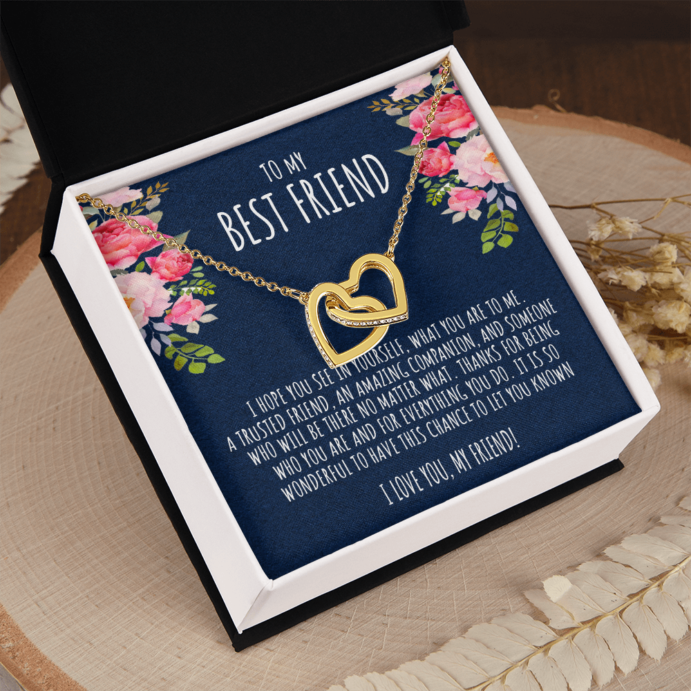 To My Best Friend | Amazing Companion | Interlocking Hearts necklace