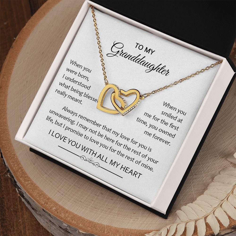 Granddaughter When You Were Born | Gift For Your Granddaughter | Interlocking Hearts necklace