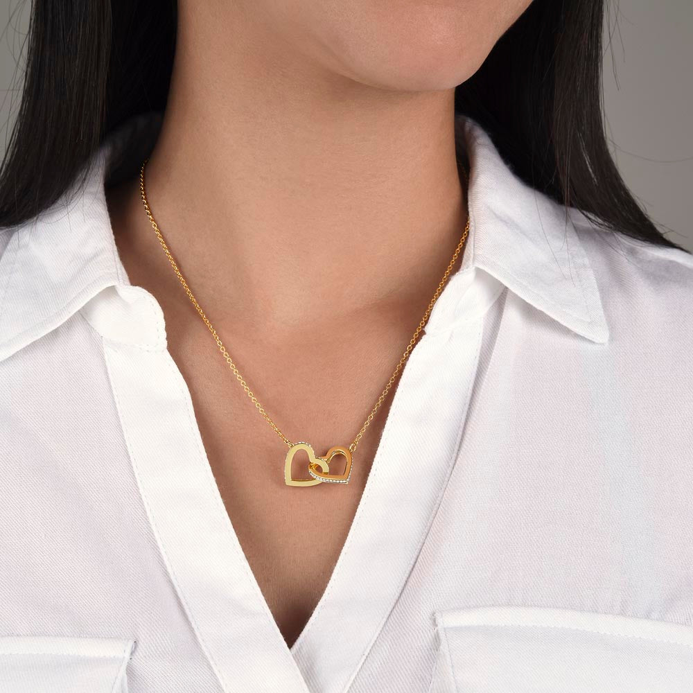 Mother Side By Side, Interlocking Hearts Necklace, Anniversary Gift For Mom