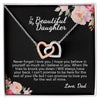 To My Beautiful Daughter From Dad | I Can Promise | Interlocking Hearts Necklace