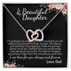 To My Beautiful Daughter | Never Forget That How Much I Love You | Interlocking Hearts Necklace