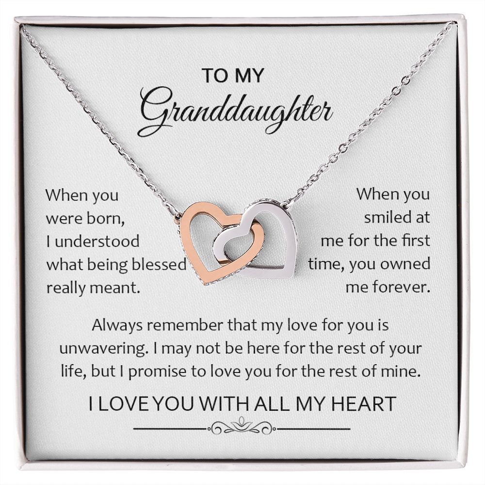 Granddaughter When You Were Born | Gift For Your Granddaughter | Interlocking Hearts necklace