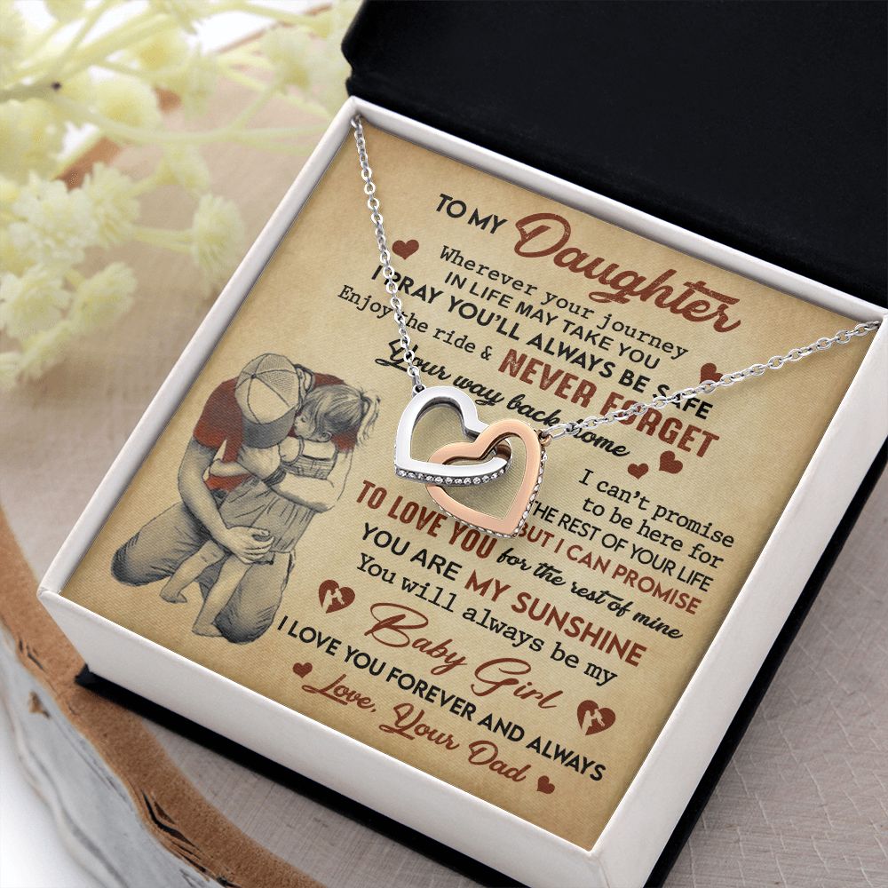 Daughter You Are My Sunshine, Necklace With Message Card, Gift Idea For Daughter From Dad
