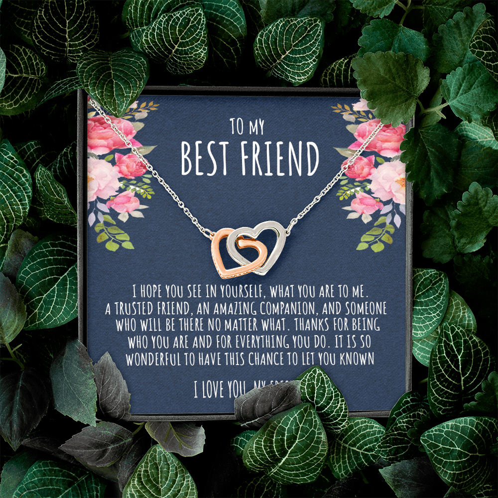 To My Best Friend | Amazing Companion | Interlocking Hearts necklace