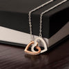Romantic Gift For Soulmate, In Your Heart, Interlocking Hearts Necklace with Message Card