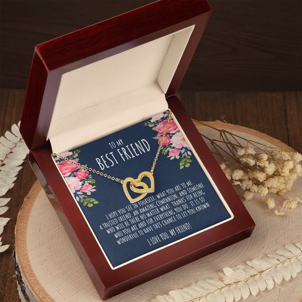 To My Best Friend | Amazing Companion | Interlocking Hearts necklace