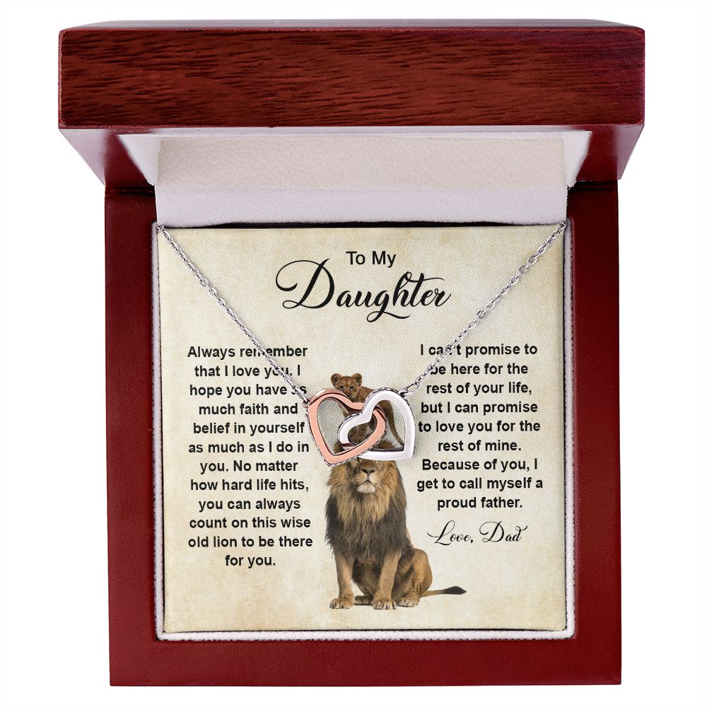 To My daughter From Dad | Always Remember | Interlocking Hearts Necklace