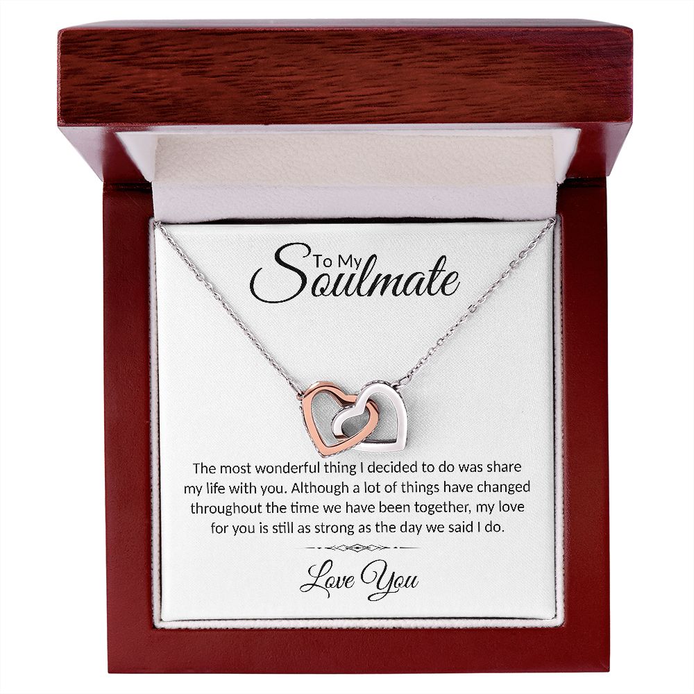 To My Soulmate | The Most Wonderful Thing | Interlocking Hearts Necklace | Romantic Christmas Gift Ideas