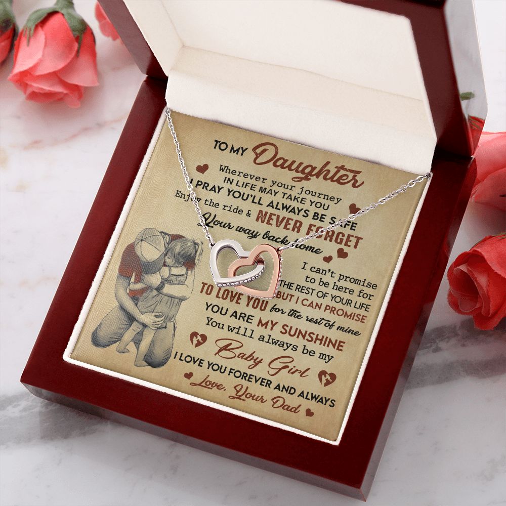 Daughter You Are My Sunshine, Necklace With Message Card, Gift Idea For Daughter From Dad
