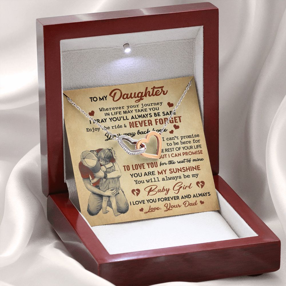 Daughter You Are My Sunshine, Necklace With Message Card, Gift Idea For Daughter From Dad
