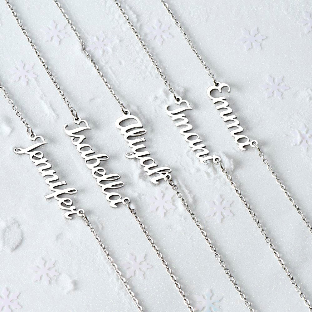 Daughter Love & Support You, Personalized Name Necklace, Custom Jewelry, Gift For Daughter From Dad