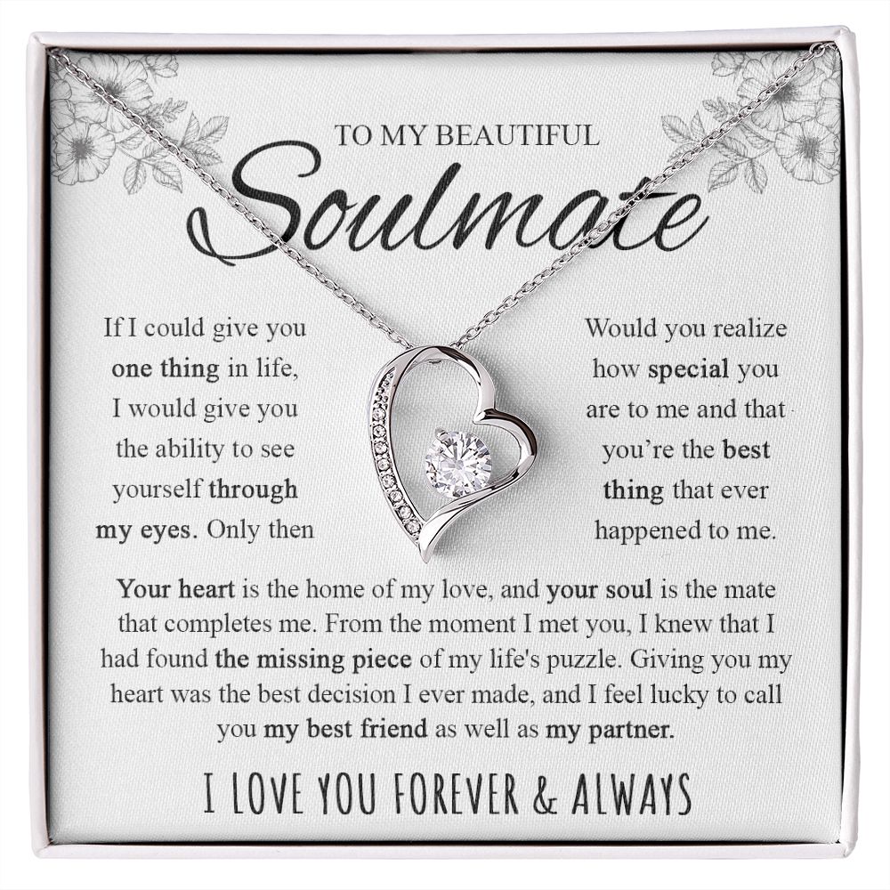 Soulmate Your Heart Is The Home of My Love | Gift For Your Soulmate | Forever Love Necklace