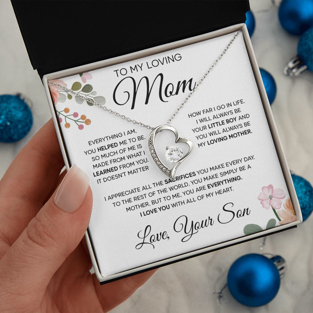 To My Loving Mom - Love You With All Of My Heart, Forever Love Necklace