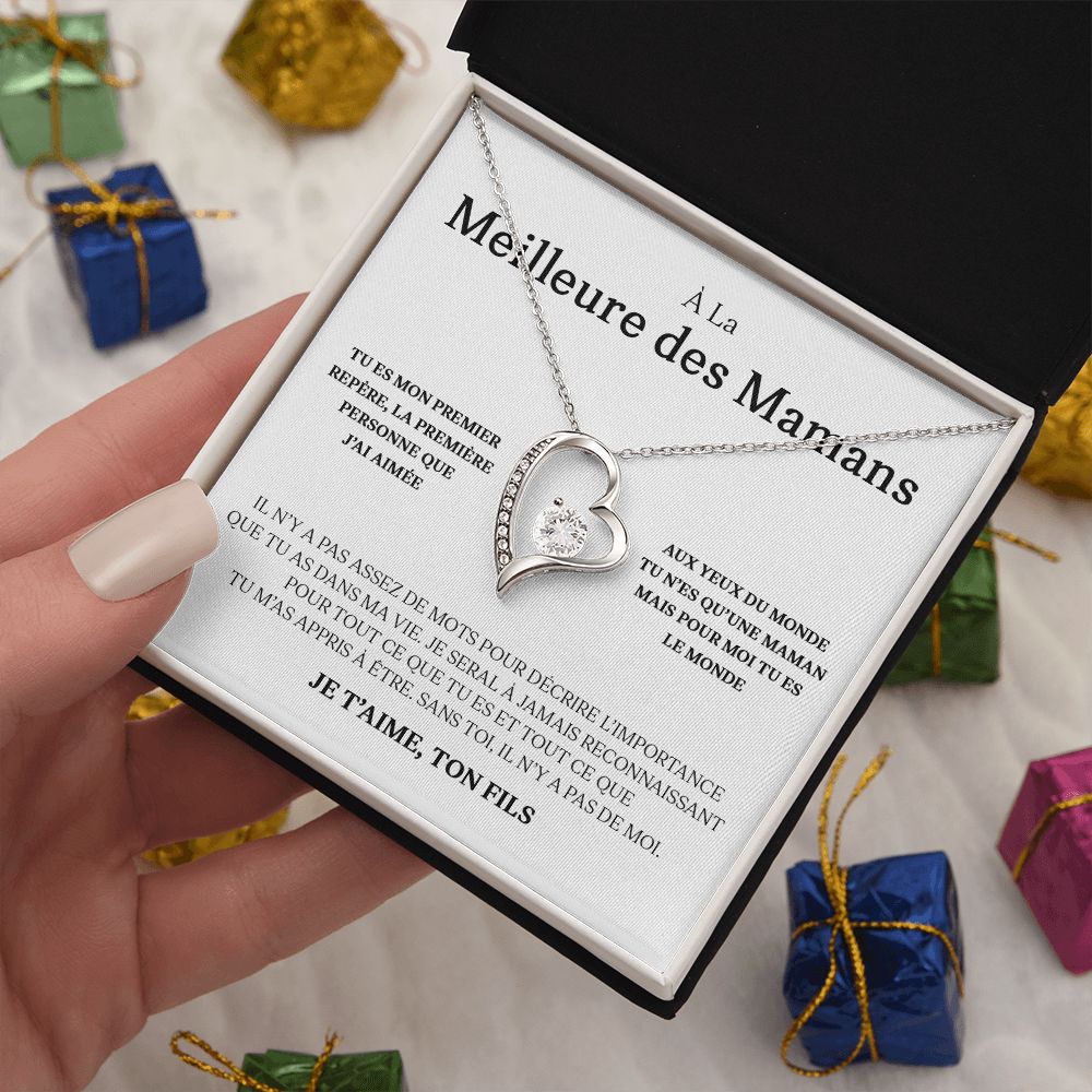 Collier Amour Éternel - À la meilleure des mamans - Je t'aime, ton fils