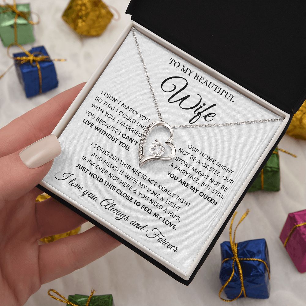 To My Beautiful Wife - You Are My Queen, Forever Love Necklace