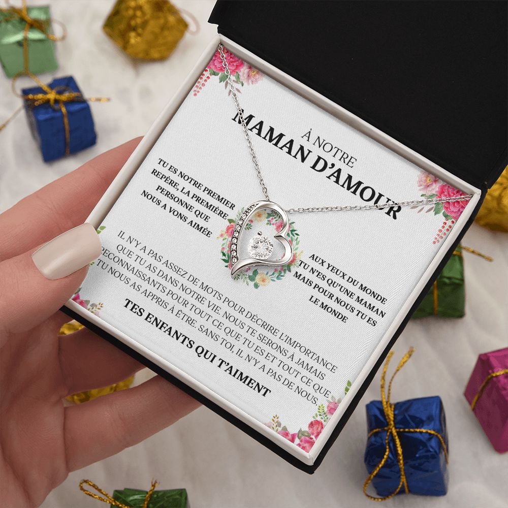 Collier Amour Éternel - À notre maman d'amour - Tes enfants qui t'aiment