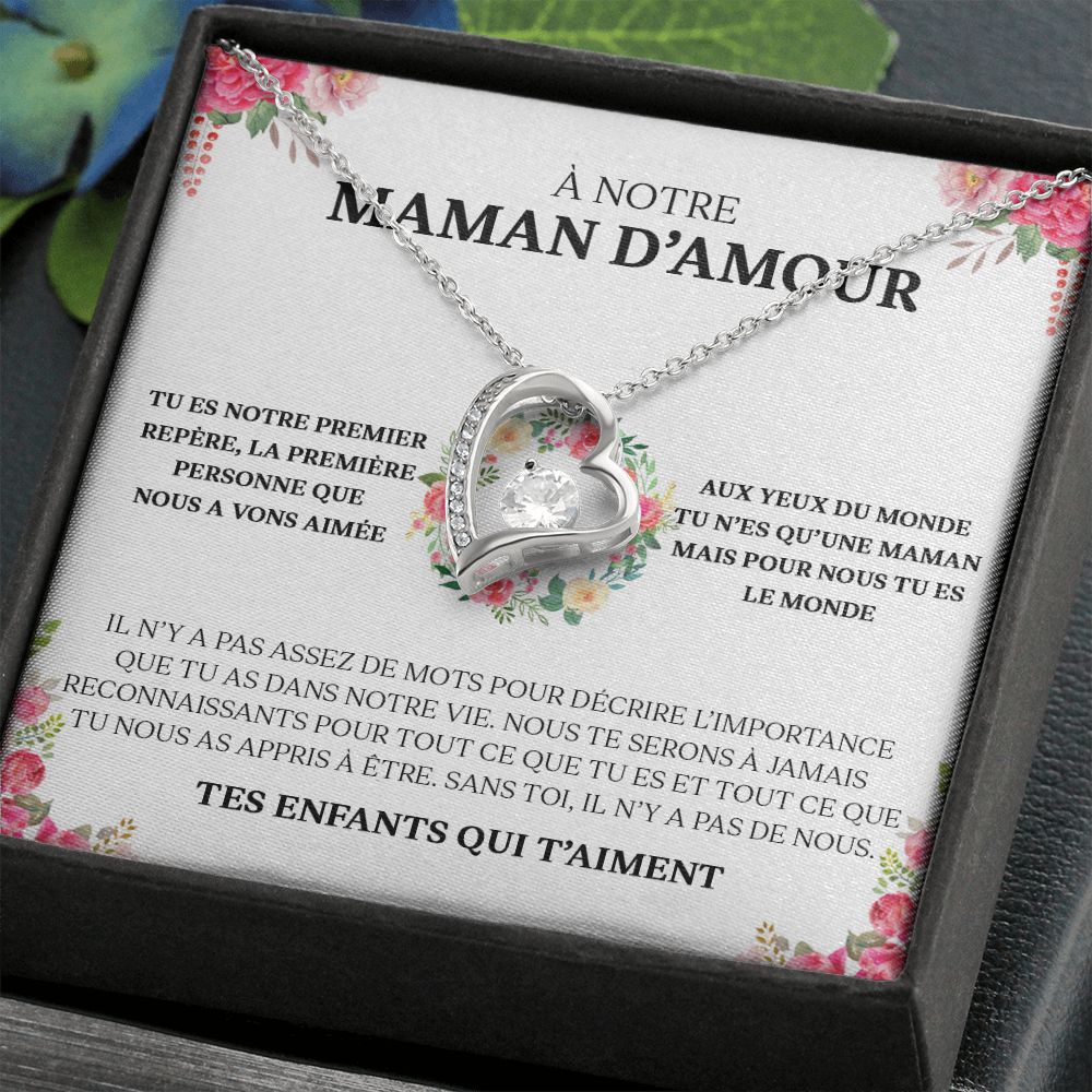 Collier Amour Éternel - À notre maman d'amour - Tes enfants qui t'aiment