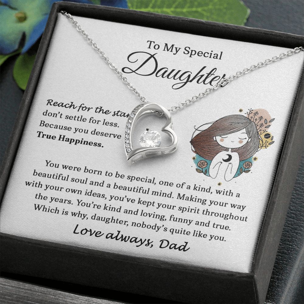 To My Special Daughter | Reach For The Stars | Forever Love Necklace