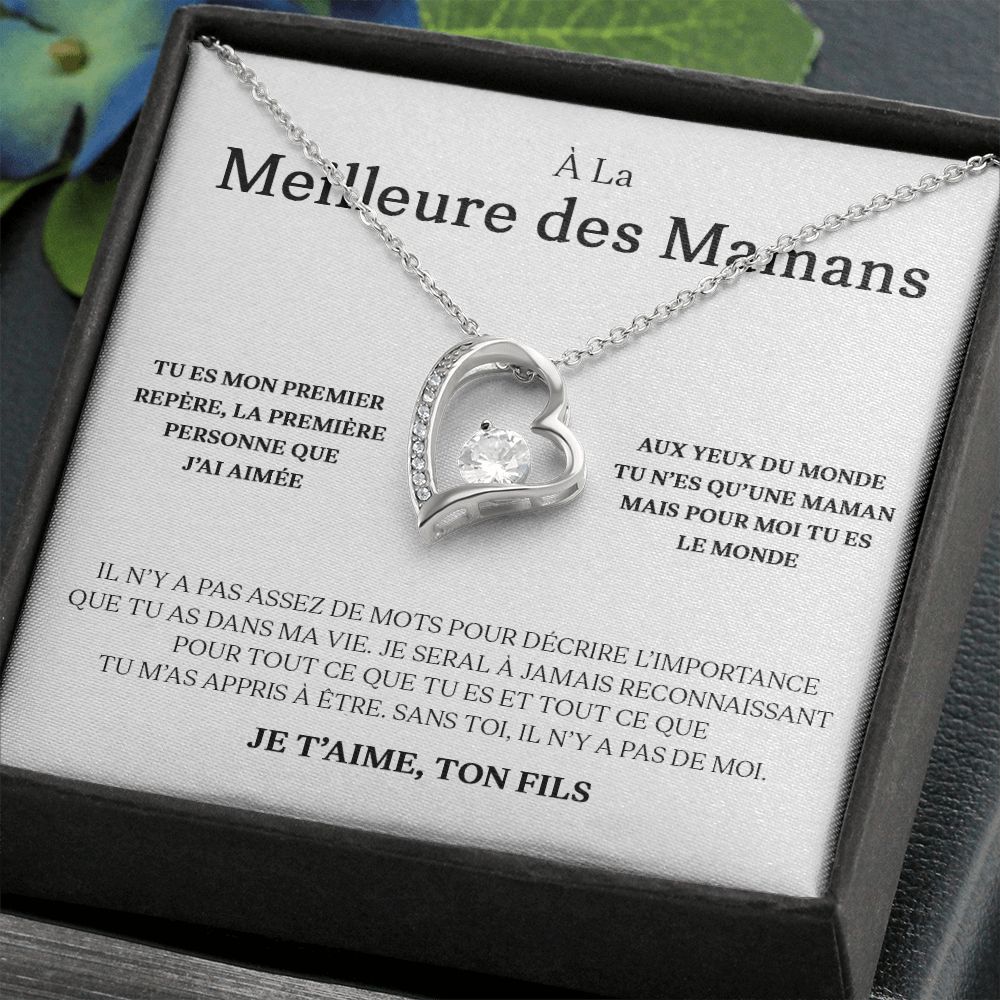 Collier Amour Éternel - À la meilleure des mamans - Je t'aime, ton fils