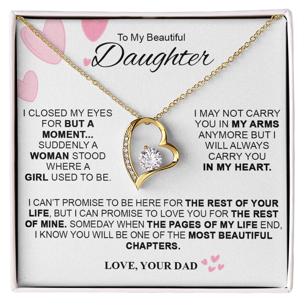 Daughter I Closed My Eyes For But A Moment | Best Gift For Daughter From Dad | Forever Love Necklace
