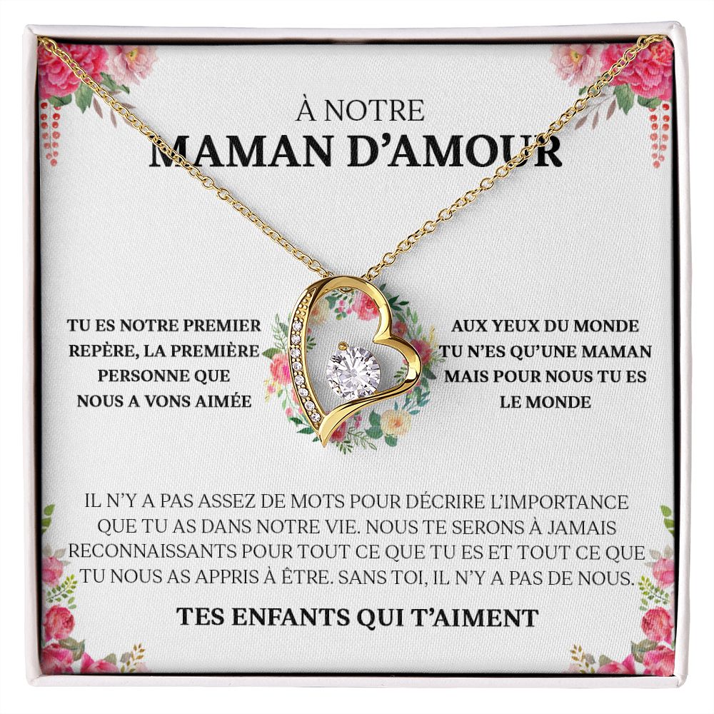 Collier Amour Éternel - À notre maman d'amour - Tes enfants qui t'aiment
