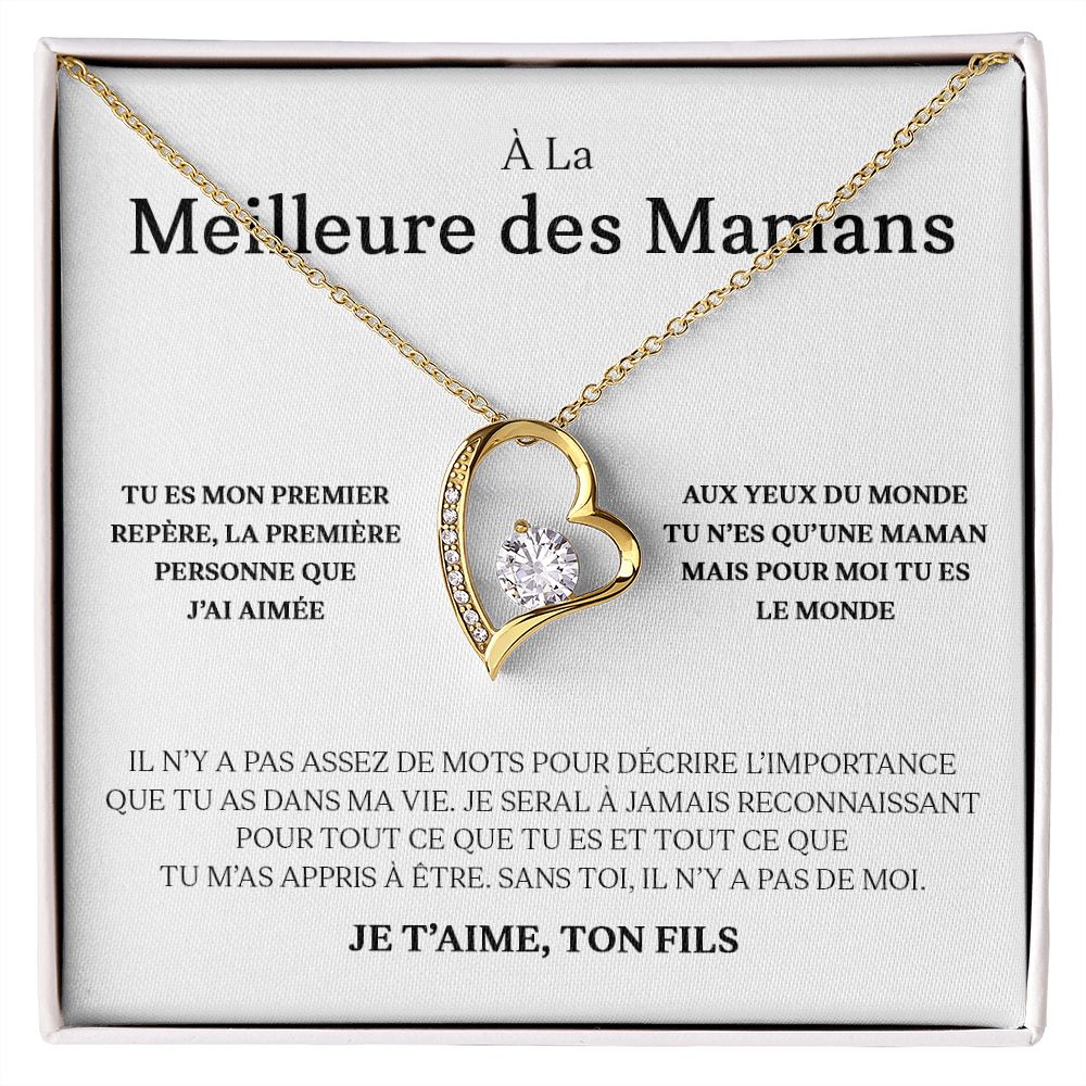 Collier Amour Éternel - À la meilleure des mamans - Je t'aime, ton fils