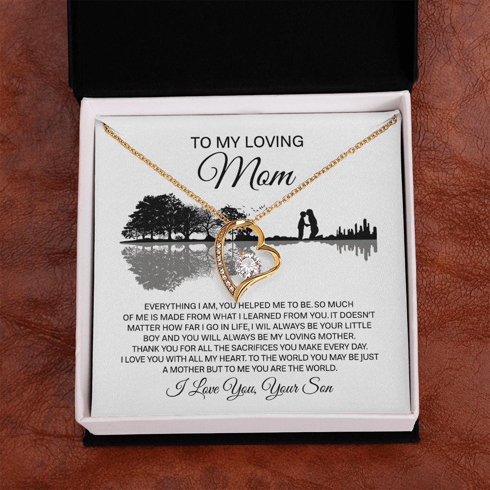 Loving Mom You Are The World, Forever Love Necklace, Mother's Day Gift Idea, Necklace For Mom from Son