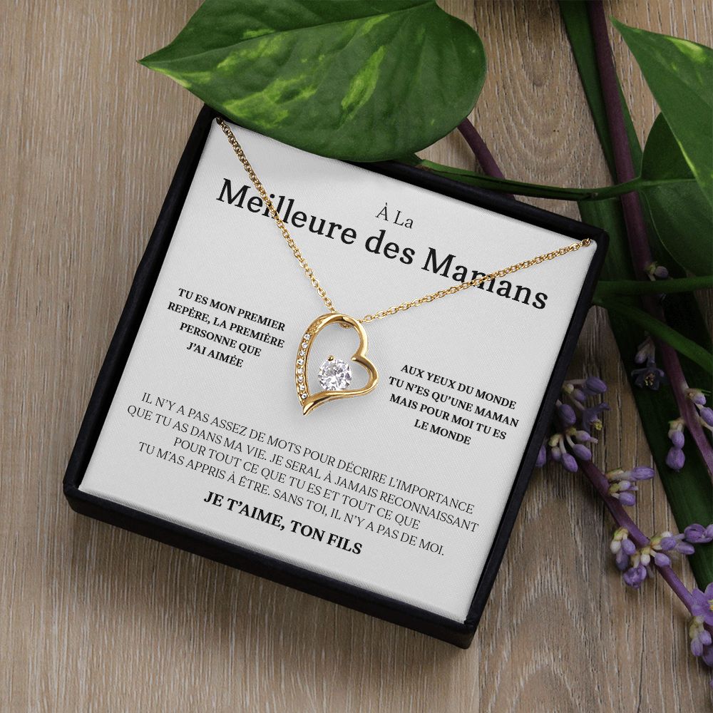 Collier Amour Éternel - À la meilleure des mamans - Je t'aime, ton fils