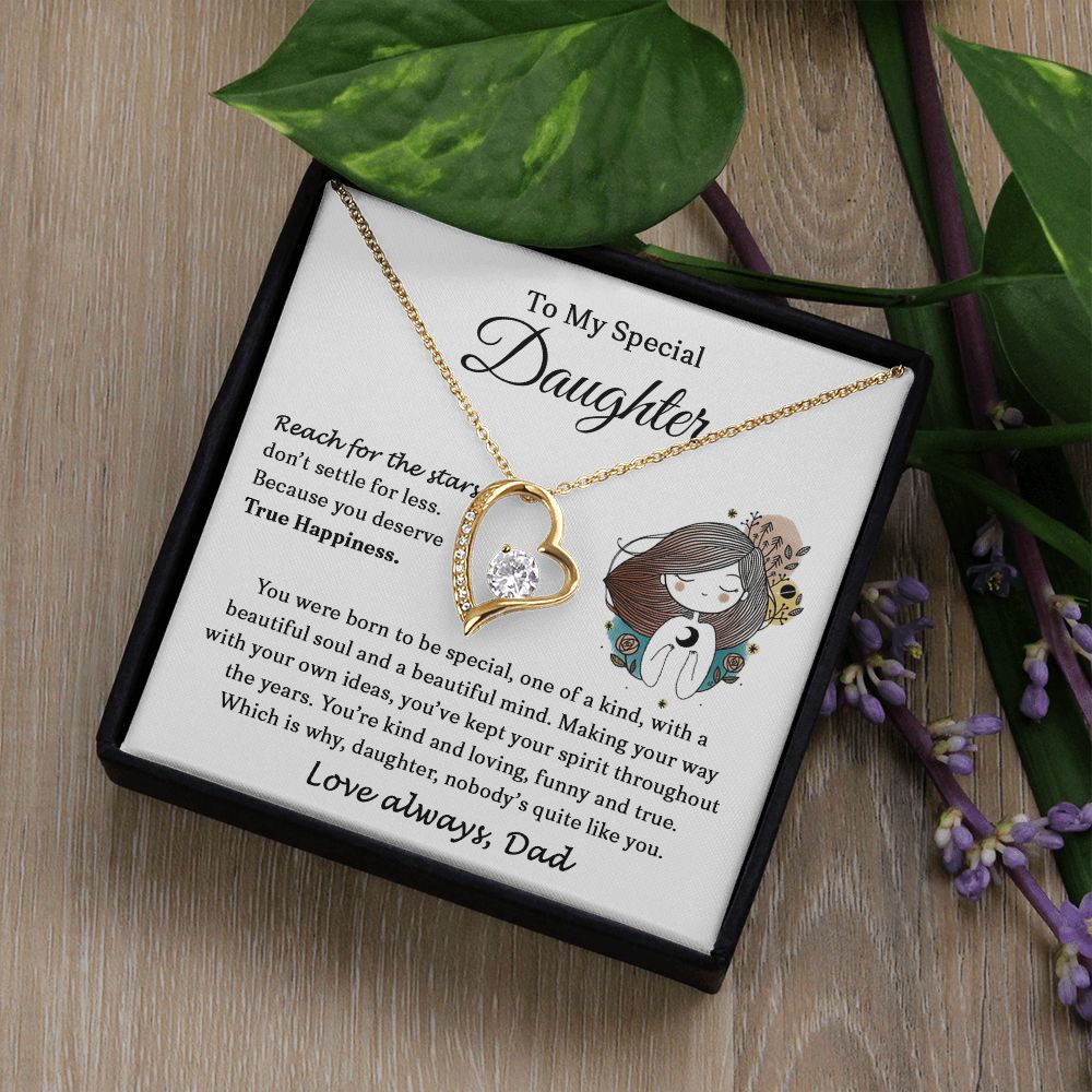 To My Special Daughter | Reach For The Stars | Forever Love Necklace