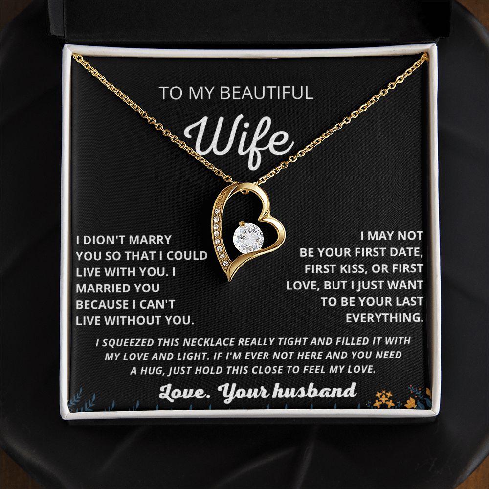 To My Beautiful Wife | Feel My Love | Forever Love Necklace | Best Gifts for Your Wife