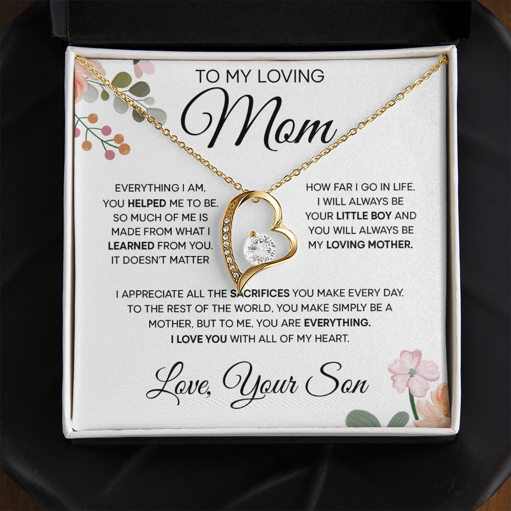 To My Loving Mom - Love You With All Of My Heart, Forever Love Necklace