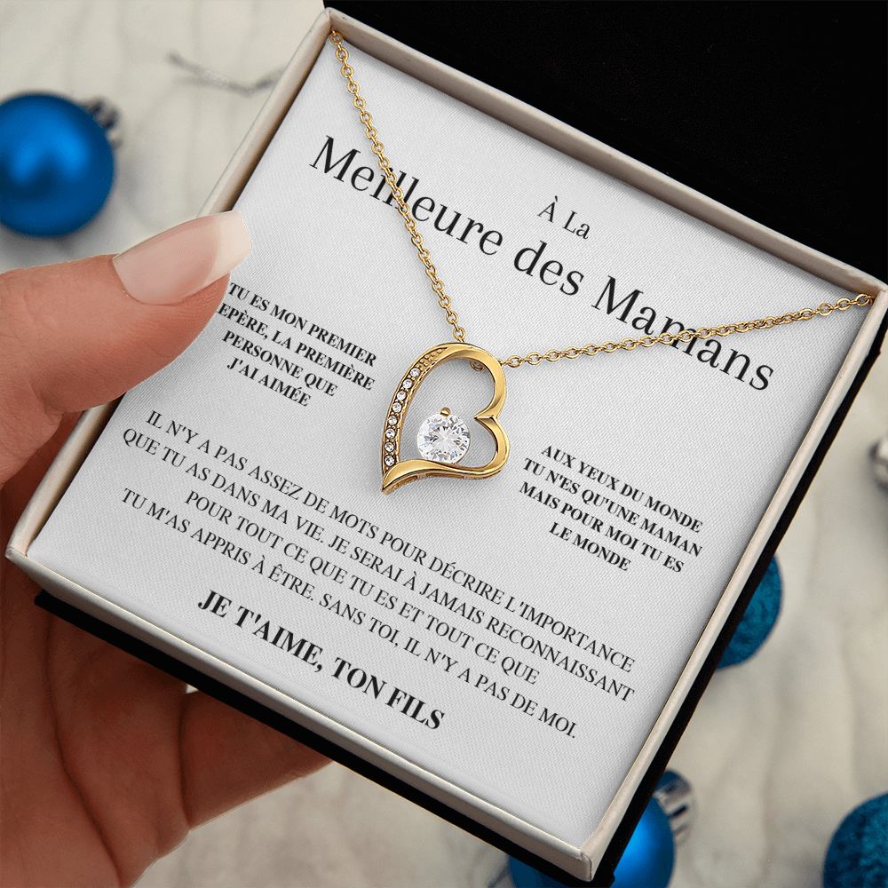 Collier Amour Éternel - Meilleure des Mamans - Tu Es Mon Premier Repère - Cadeau pour Maman