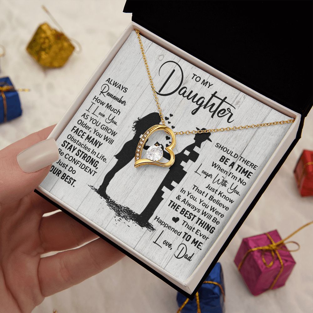 Daughter Always Remember, Forever Love Necklace, Anniversary Gift For Daughter From Dad