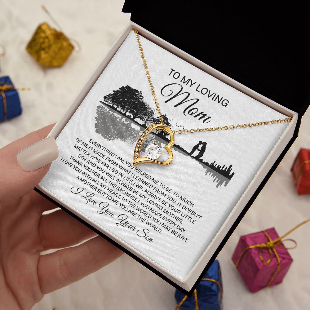 Loving Mom You Are The World, Forever Love Necklace, Mother's Day Gift Idea, Necklace For Mom from Son